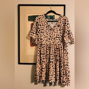 Leopard/cheetah print babydoll dress NWOT